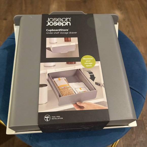 NWT Joseph Joseph CupboardStore Under-Shelf Drawer Gray and White Storage - Picture 1 of 11